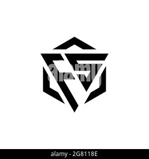 FS Logo monogram with triangle and hexagon modern design template isolated on white background Stock Vector