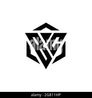 BC Logo monogram with triangle and hexagon modern design template isolated on white background Stock Vector