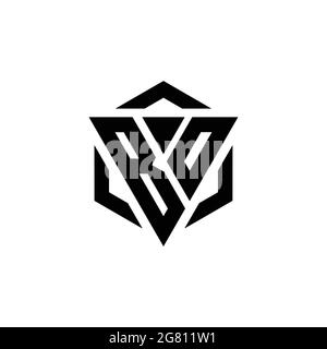 BO Logo monogram with triangle and hexagon modern design template isolated on white background Stock Vector