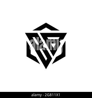 BB Logo monogram with triangle and hexagon modern design template isolated on white background Stock Vector