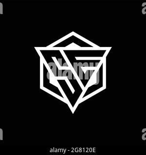 SE logo monogram with triangle and hexagon shape combination isolated on back and white colors Stock Vector