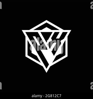 PX logo monogram with triangle and hexagon shape combination isolated on back and white colors Stock Vector