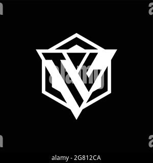 TL logo monogram with triangle and hexagon shape combination isolated on back and white colors Stock Vector