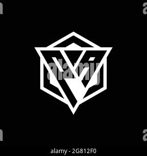 PA logo monogram with triangle and hexagon shape combination isolated on back and white colors Stock Vector