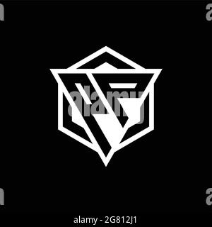 PP logo monogram with triangle and hexagon shape combination isolated on back and white colors Stock Vector