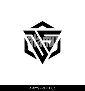 DS Logo monogram with triangle and hexagon modern design template isolated on white background Stock Vector