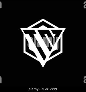 TN logo monogram with triangle and hexagon shape combination isolated on back and white colors Stock Vector