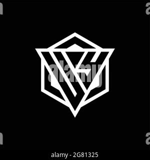 UY logo monogram with triangle and hexagon shape combination isolated on back and white colors Stock Vector