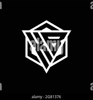 XB logo monogram with triangle and hexagon shape combination isolated on back and white colors Stock Vector