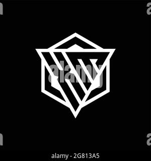 XM logo monogram with triangle and hexagon shape combination isolated on back and white colors Stock Vector