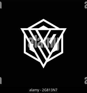XO logo monogram with triangle and hexagon shape combination isolated on back and white colors Stock Vector