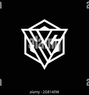 XC logo monogram with triangle and hexagon shape combination isolated on back and white colors Stock Vector