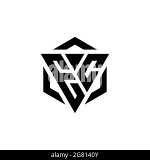 EC Logo monogram with triangle and hexagon modern design template isolated on white background Stock Vector