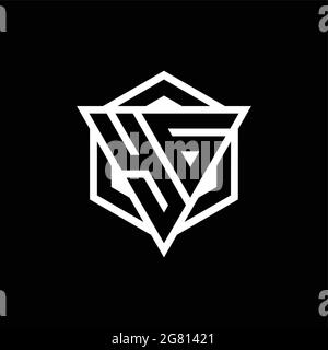 YG logo monogram with triangle and hexagon shape combination isolated on back and white colors Stock Vector