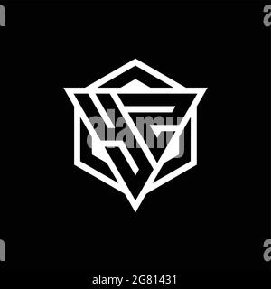 YZ logo monogram with triangle and hexagon shape combination isolated on back and white colors Stock Vector