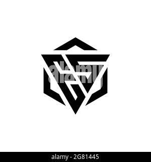ES Logo monogram with triangle and hexagon modern design template isolated on white background Stock Vector