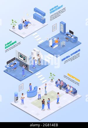 Stomatology clinic isometric composition with dental hygiene symbols vector illustration Stock Vector