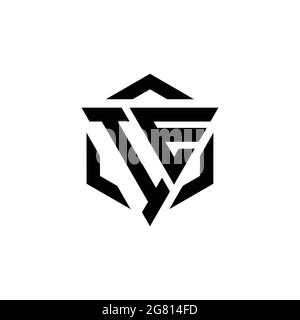 IE Logo monogram with triangle and hexagon modern design template isolated on white background Stock Vector