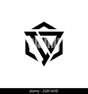 ID Logo monogram with triangle and hexagon modern design template isolated on white background Stock Vector