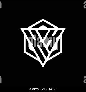 XK logo monogram with triangle and hexagon shape combination isolated on back and white colors Stock Vector