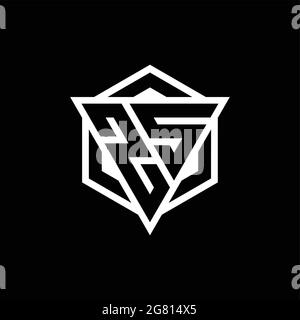 ZS logo monogram with triangle and hexagon shape combination isolated on back and white colors Stock Vector