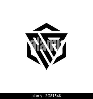 AR Logo monogram with triangle and hexagon modern design template isolated on white background Stock Vector