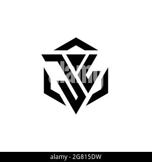 JL Logo monogram with triangle and hexagon modern design template isolated on white background Stock Vector