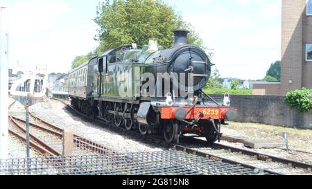 Steam locomotive 5239 Goliath operating as part of Dartmouth Steam Railway, at Paignton, Devon, England, UK. Stock Photo