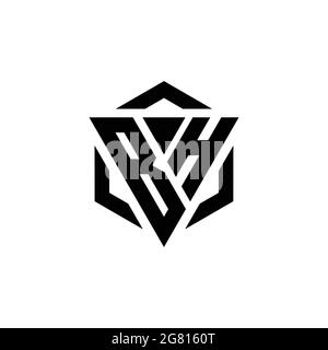 BH Logo monogram with triangle and hexagon modern design template isolated on white background Stock Vector