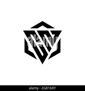 CN Logo monogram with triangle and hexagon modern design template isolated on white background Stock Vector