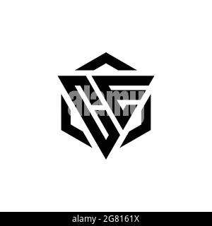 CE Logo monogram with triangle and hexagon modern design template isolated on white background Stock Vector