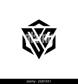 CC Logo monogram with triangle and hexagon modern design template isolated on white background Stock Vector