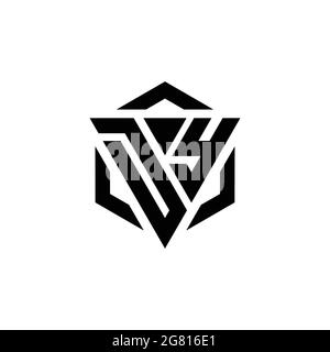 DY Logo monogram with triangle and hexagon modern design template isolated on white background Stock Vector