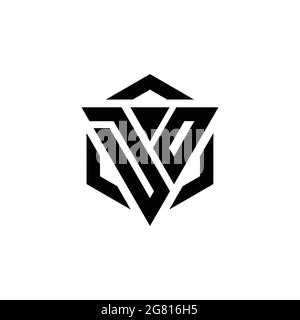 DO Logo monogram with triangle and hexagon modern design template isolated on white background Stock Vector