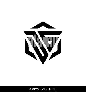 DG Monogram logo letter with triangle shield and circle shape style ...