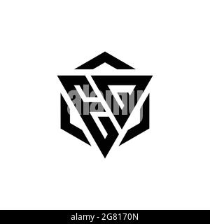 EQ Logo monogram with triangle and hexagon modern design template isolated on white background Stock Vector