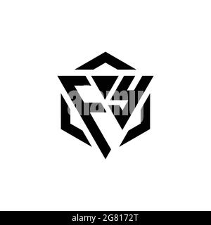 FY Logo monogram with triangle and hexagon modern design template isolated on white background Stock Vector