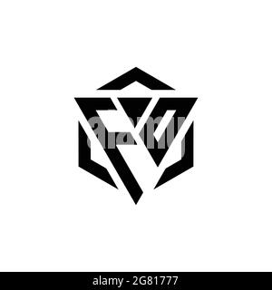 FO Monogram logo letter with triangle play shape and circle rounded ...