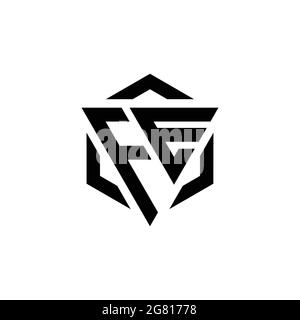 FE Logo monogram with triangle and hexagon modern design template isolated on white background Stock Vector