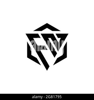 FN Logo monogram with triangle and hexagon modern design template isolated on white background Stock Vector