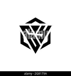 GY Logo monogram with triangle and hexagon modern design template isolated on white background Stock Vector
