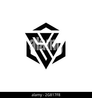 GL Logo monogram with triangle and hexagon modern design template isolated on white background Stock Vector