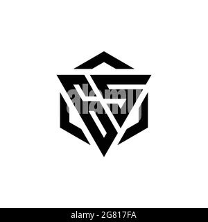 GS logo monogram with triangle and hexagon shape combination isolated ...