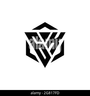 GK Logo monogram with triangle and hexagon modern design template isolated on white background Stock Vector