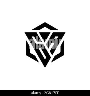 GA Logo monogram with triangle and hexagon modern design template isolated on white background Stock Vector