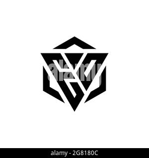 EO Logo monogram with triangle and hexagon modern design template isolated on white background Stock Vector