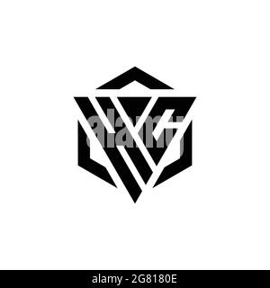 HC Logo monogram with triangle and hexagon modern design template isolated on white background Stock Vector