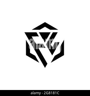 FL Logo monogram with triangle and hexagon modern design template isolated on white background Stock Vector