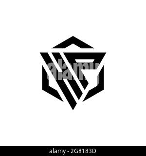 HP Logo monogram with triangle and hexagon modern design template isolated on white background Stock Vector