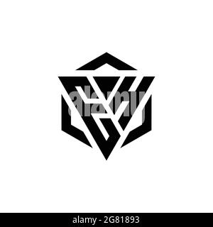 EH Logo monogram with triangle and hexagon modern design template isolated on white background Stock Vector